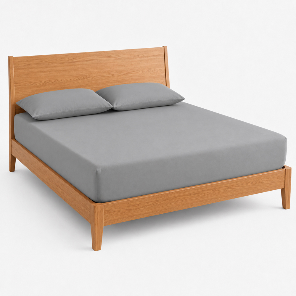 MHG Living Single Grey 30cm Deep Pocket Fully Elasticated Fitted Sheet Image 2