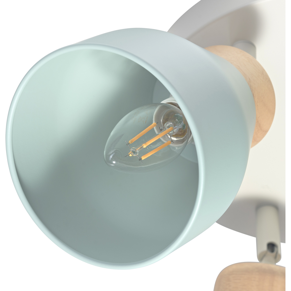 Happy Homewares Grey and Dusk and Duck Egg Blue Modern Scandinavian Style Spot Ceiling Light Image 4