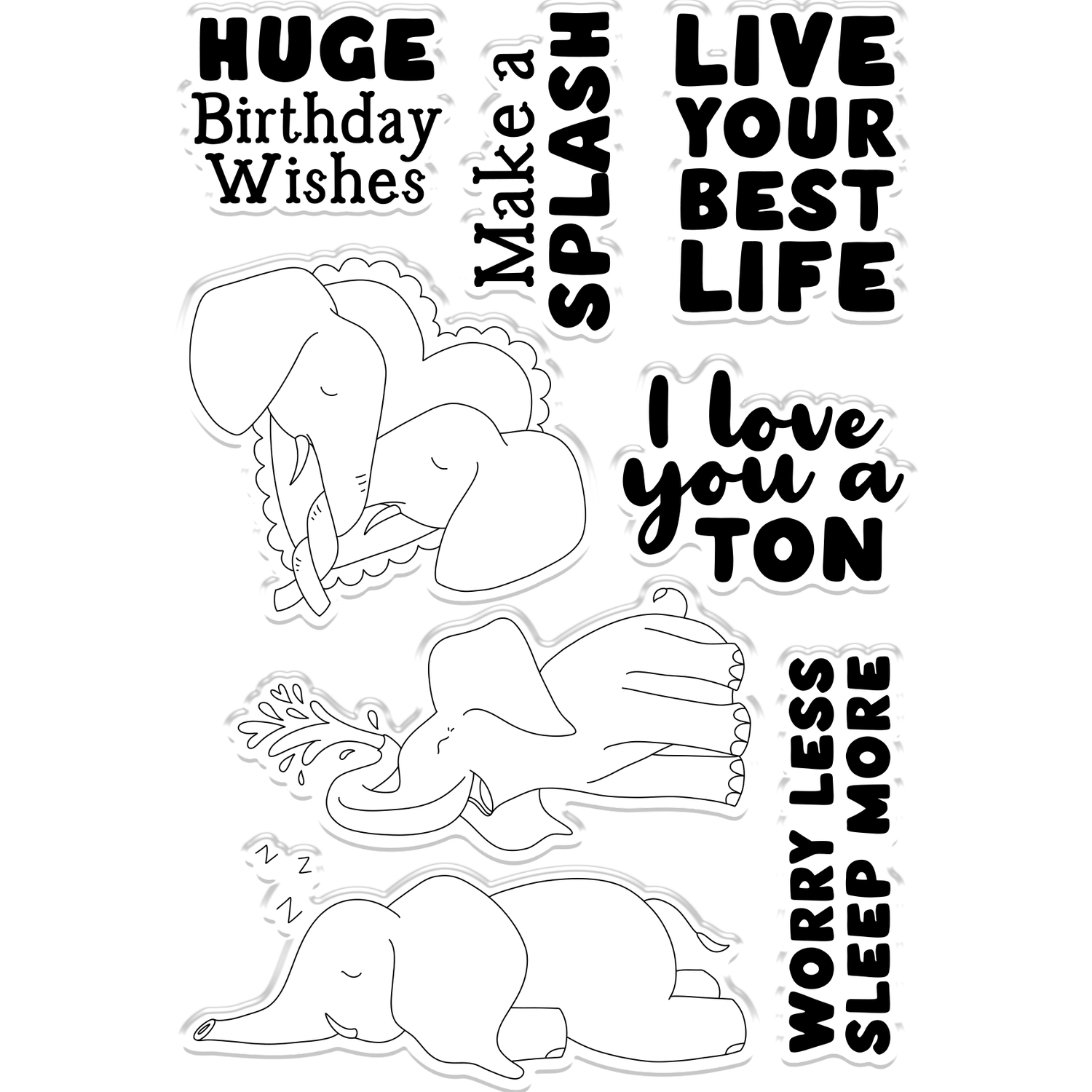 Crafter's Companion Clear Acrylic Stamps - Huge Birthday Wishes Image 2