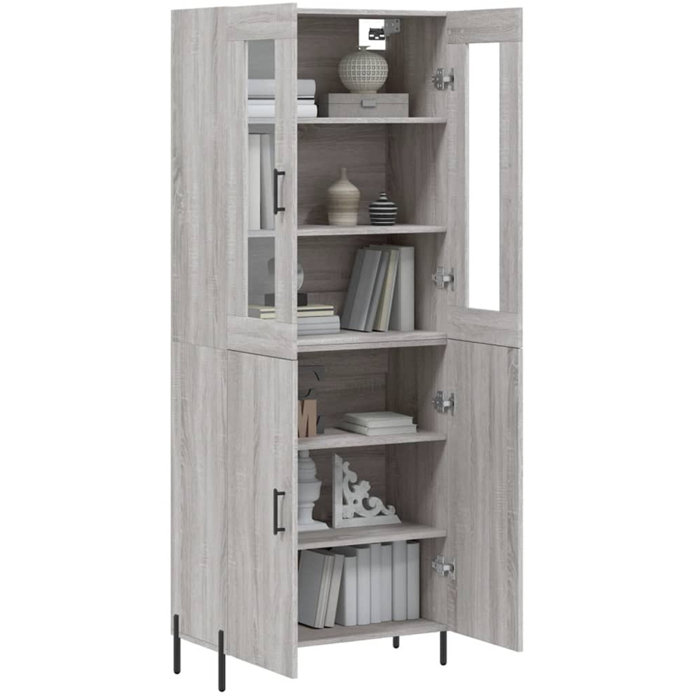 vidaXL 4 Door Grey Sonoma Highboard Image 3
