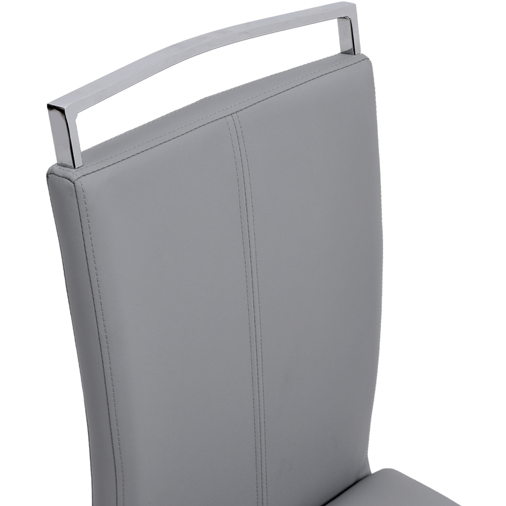 Living and Home Set of 2 Grey Dining Chair Image 7