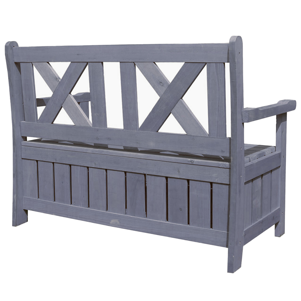 Jack Stonehouse Grey Wooden Storage Bench Image 4