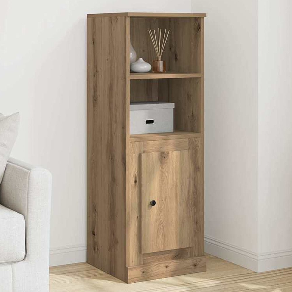 vidaXL Single Door 2 Shelf Artisan Oak Highboard Image 1