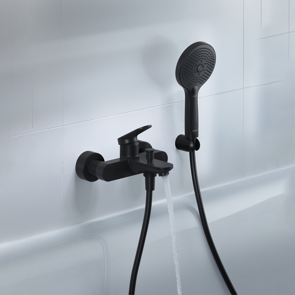 Duravit Matt Black Hand Shower Holder Image 2