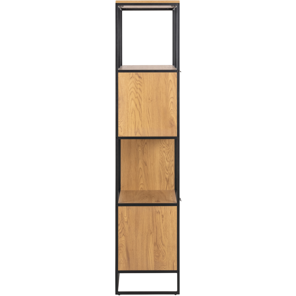Florence Swindon 2 Door 3 Drawer 4 Shelf Oak and Black Bookcase Image 5