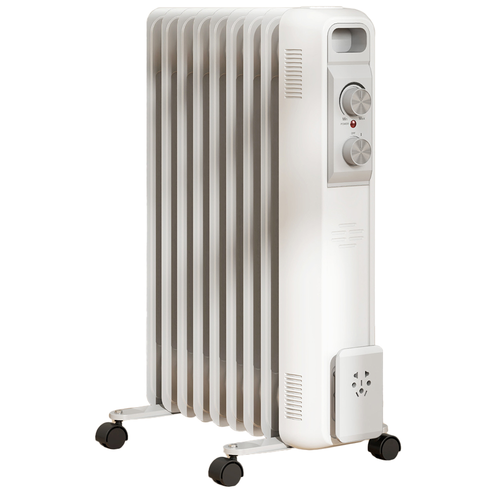 HOMCOM 9 Fin White Oil Filled Heater Radiator 1500W Image 1