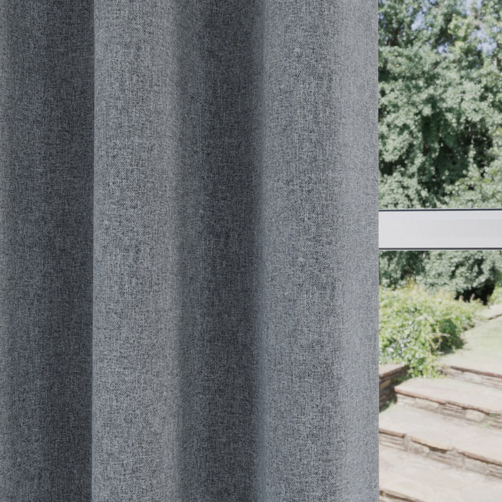 Enhanced Living Austin Grey Thermal Blackout Eyelet Curtains 117 x 229cm Image 3