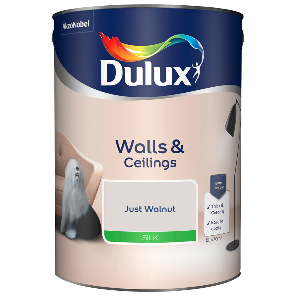 Dulux Silk Emulsion Paint Just Walnut 5l Image 2