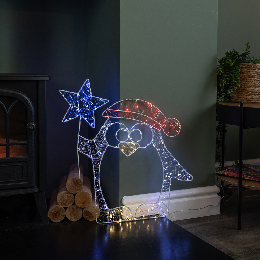 Samuel Alexander 210 Twinkling LED Light-Up Penguin Dewdrop Silhouette Christmas Decoration 52cm Image 3