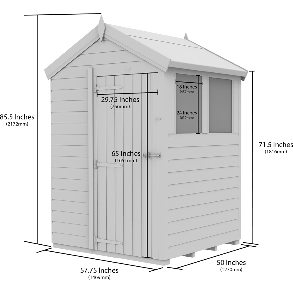 DIY Sheds 5 x 4ft Tongue and Groove Timber Apex Security Garden Shed Image 9