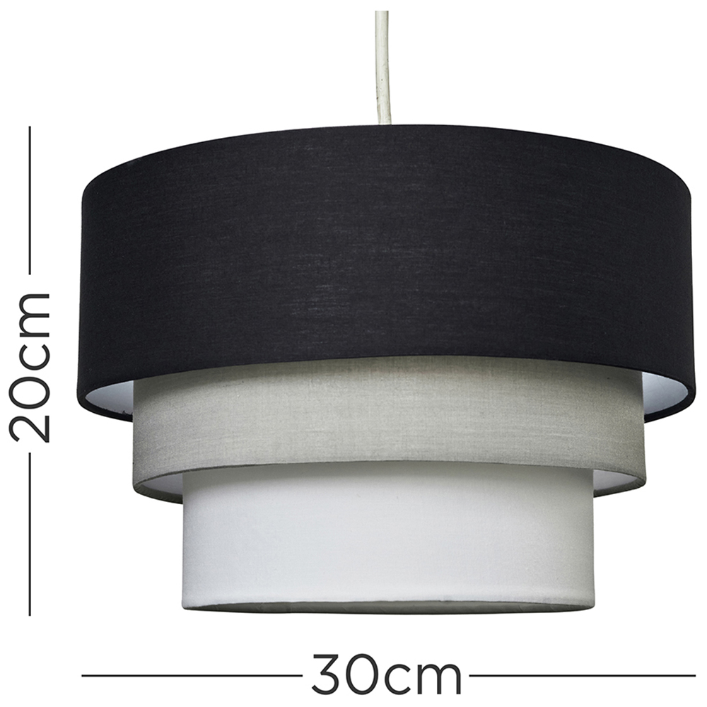 ValueLights Aztec 3 Tier Black Fabric Ceiling Light Shade Image 7
