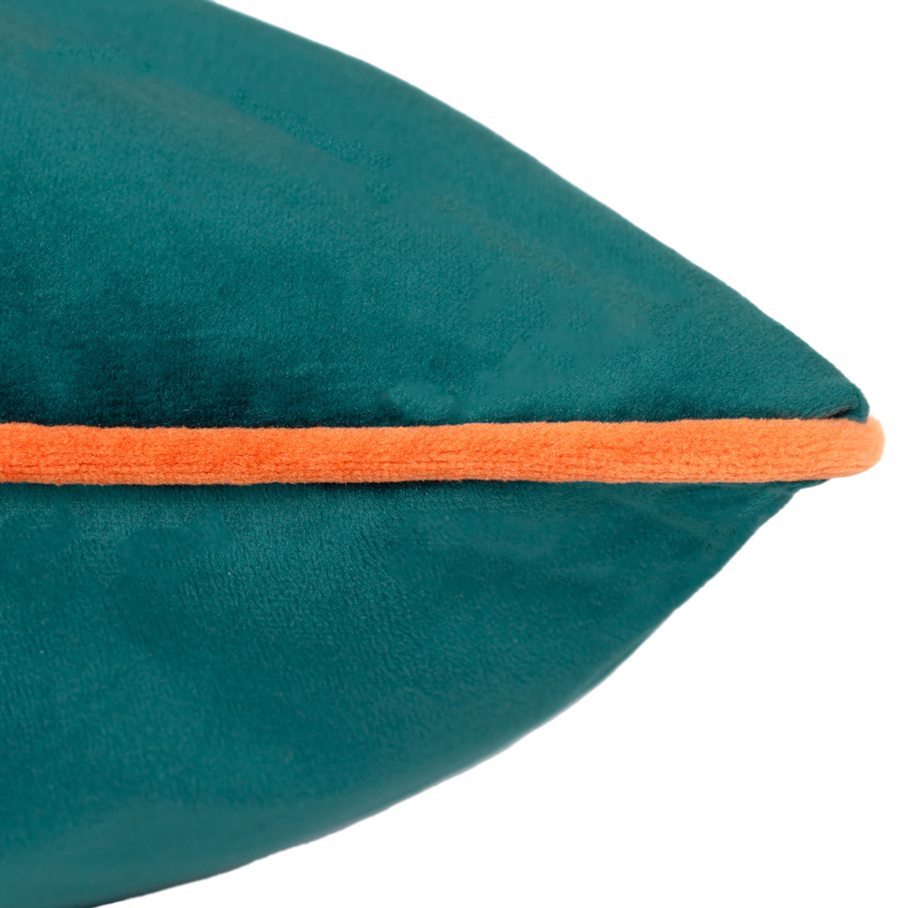 Furn Meridian Teal and Clementine Velvet Cushion 45 x 45cm Image 4