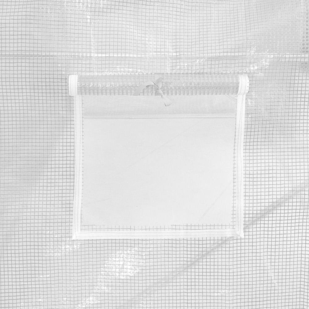 vidaXL White Polyethylene Galvanised Steel Frame 39.7 x 6.5ft Greenhouse Image 6