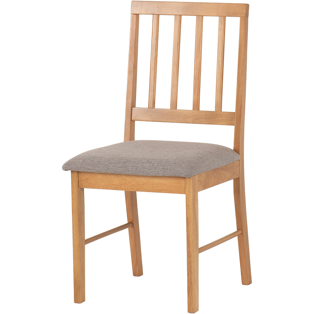 Seconique Austin Set of 2 Grey Fabric Oak Effect Dining Chair Image 3