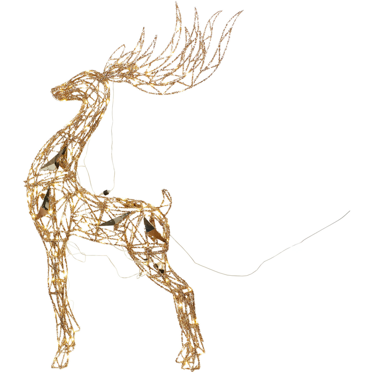 LED Mirrored Standing Stag - Gold Image 3