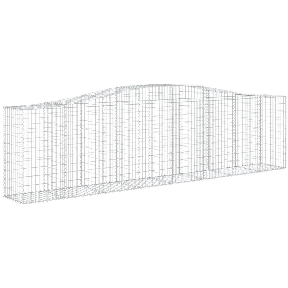vidaXL Silver Galvanised Iron Arched Gabion Basket 400 x 50 x 100/120cm 6 Pack Image 1
