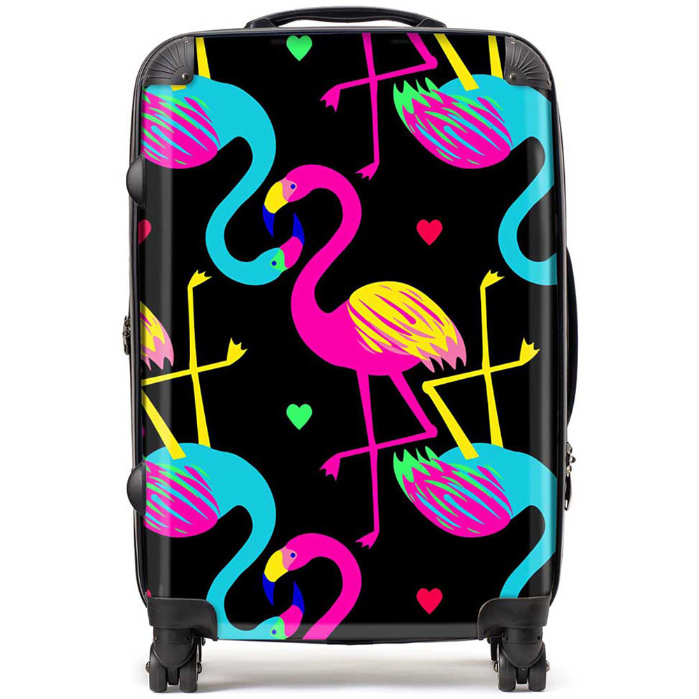 Warren Reed Designer Medium Vivid Flamingo Pattern Suitcase Image 1