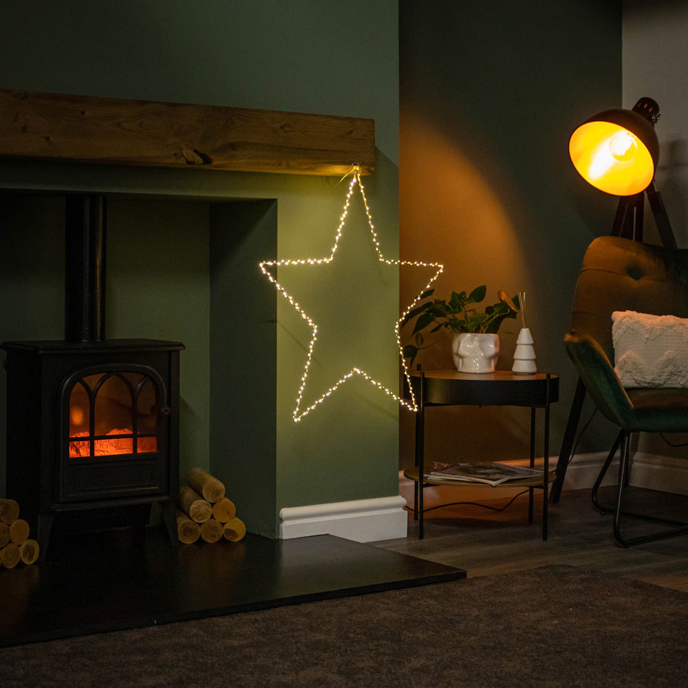 Samuel Alexander Warm White LED Light up Dewdrop Christmas 2D Star 70cm Image 6