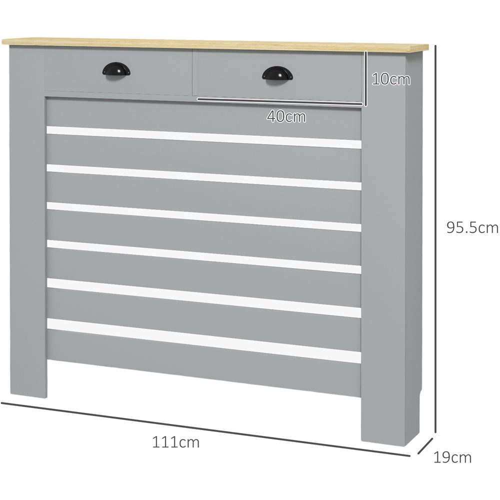 Portland Grey Horizontal Slats Portland Radiator Cover 111cm Image 9