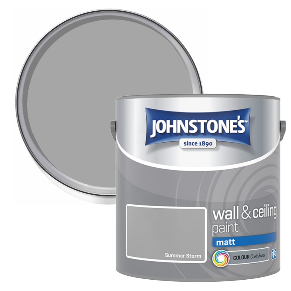 Johnstone's Walls & Ceilings Summer Storm Matt Emulsion Paint 2.5L Image 1