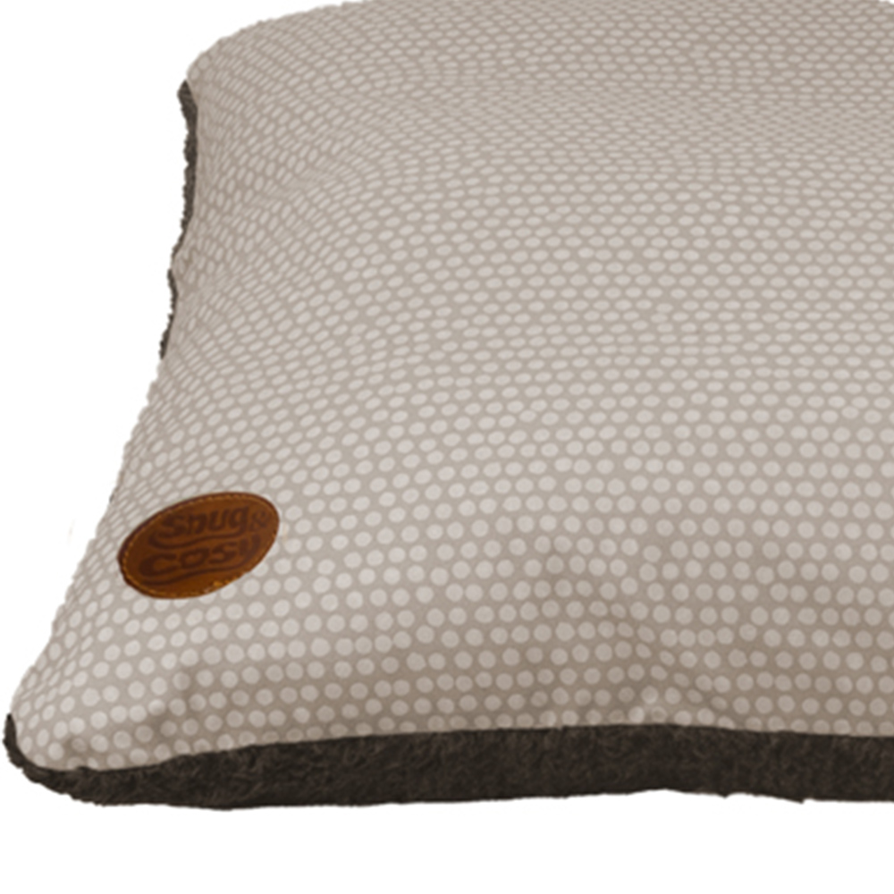 Snug & Cosy Medium Mocha Polka Dot Dog Lounger Bed Image 3