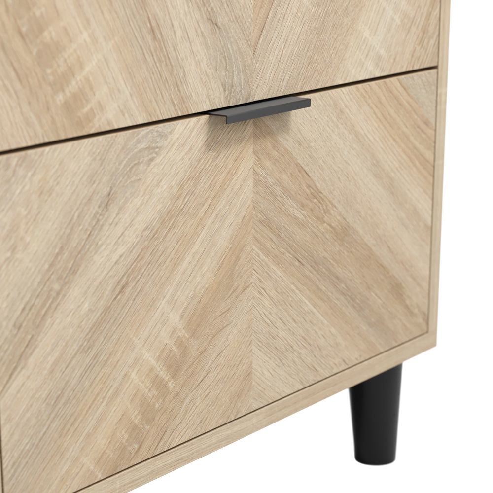 Stockholm Chevron Single Door Single Drawer Sonoma Oak Wardrobe Image 7