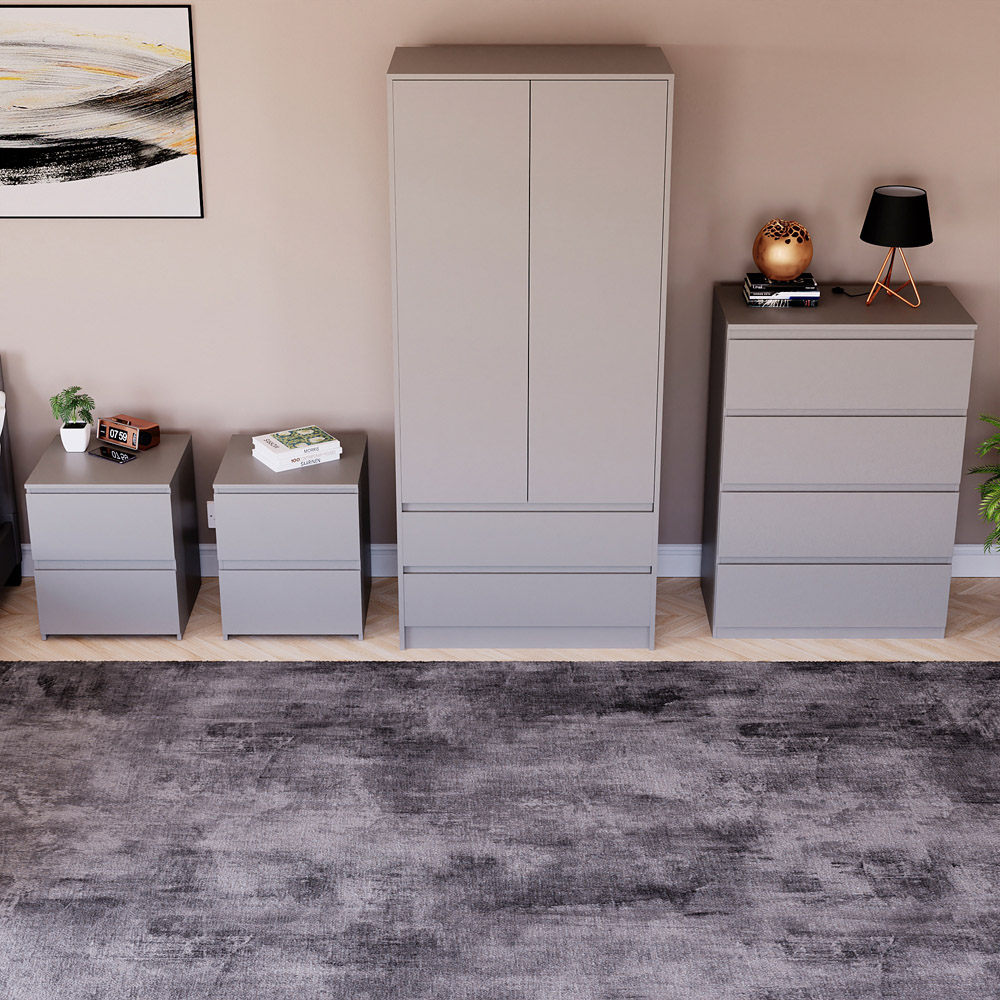 Denver Grey 4 Piece Bedroom Furniture Set Image 5