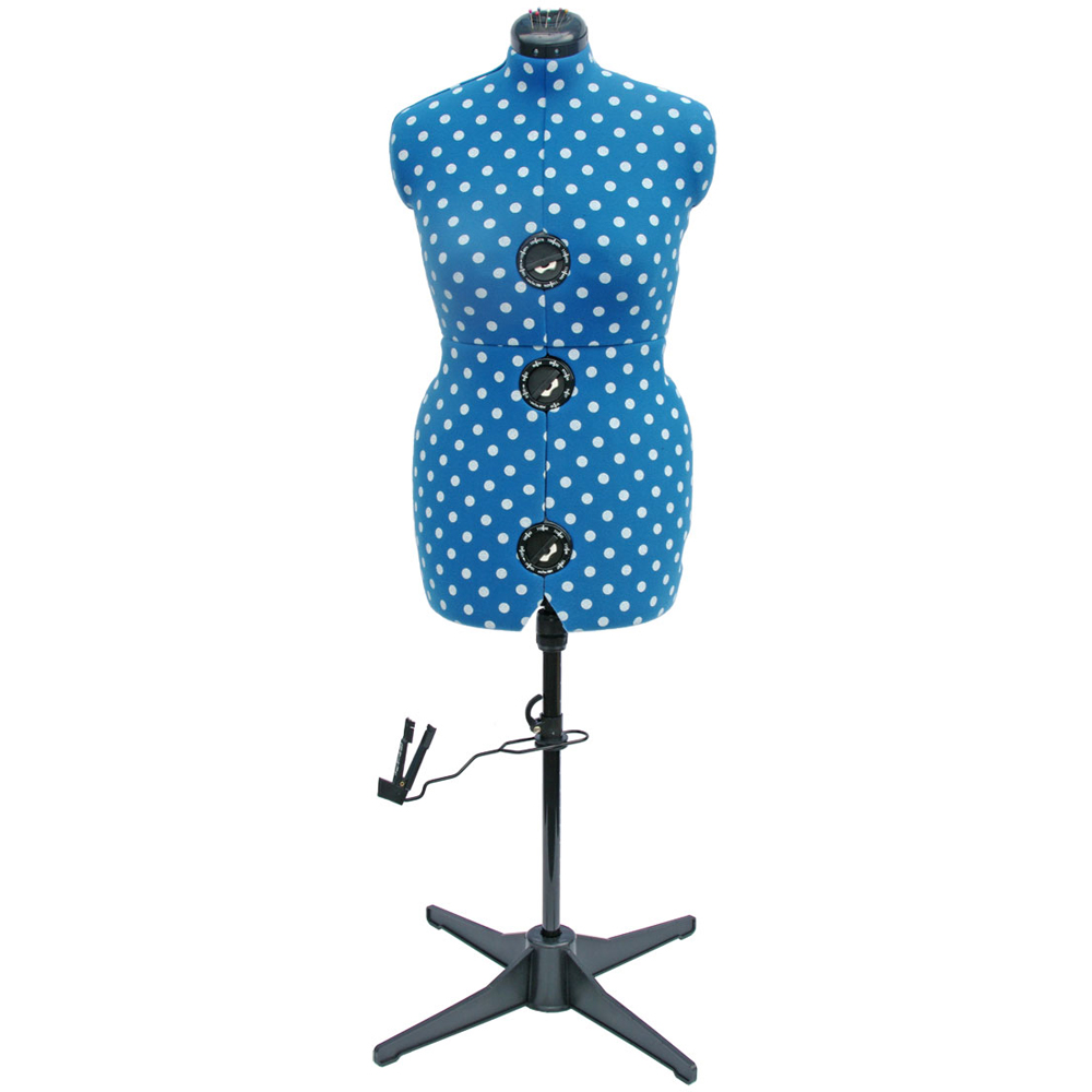 Sewing Online 5902B Duck Egg Polka Adjustable 8-Part Dressmakers Dummy with Hem Marker Medium Image 2