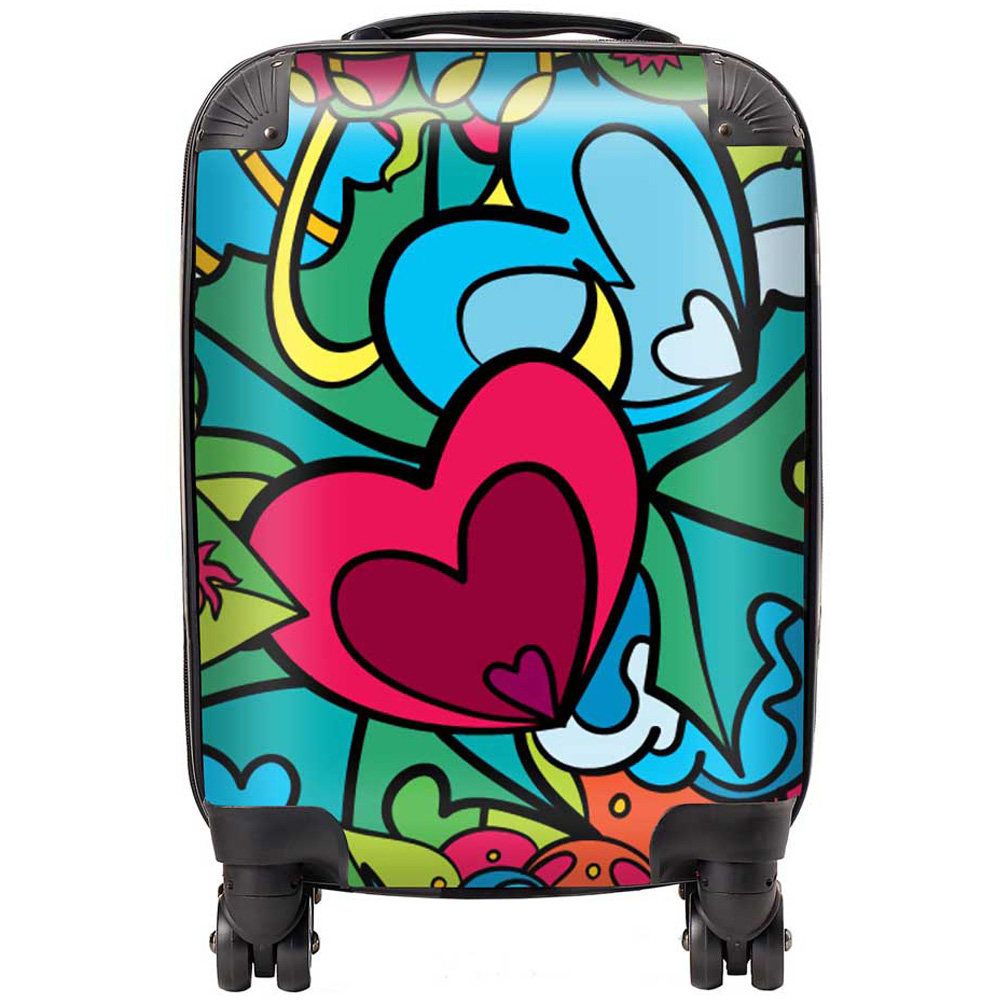 Warren Reed Designer Mini Cabin Hippie Psychedelic Pattern Suitcase Image 1