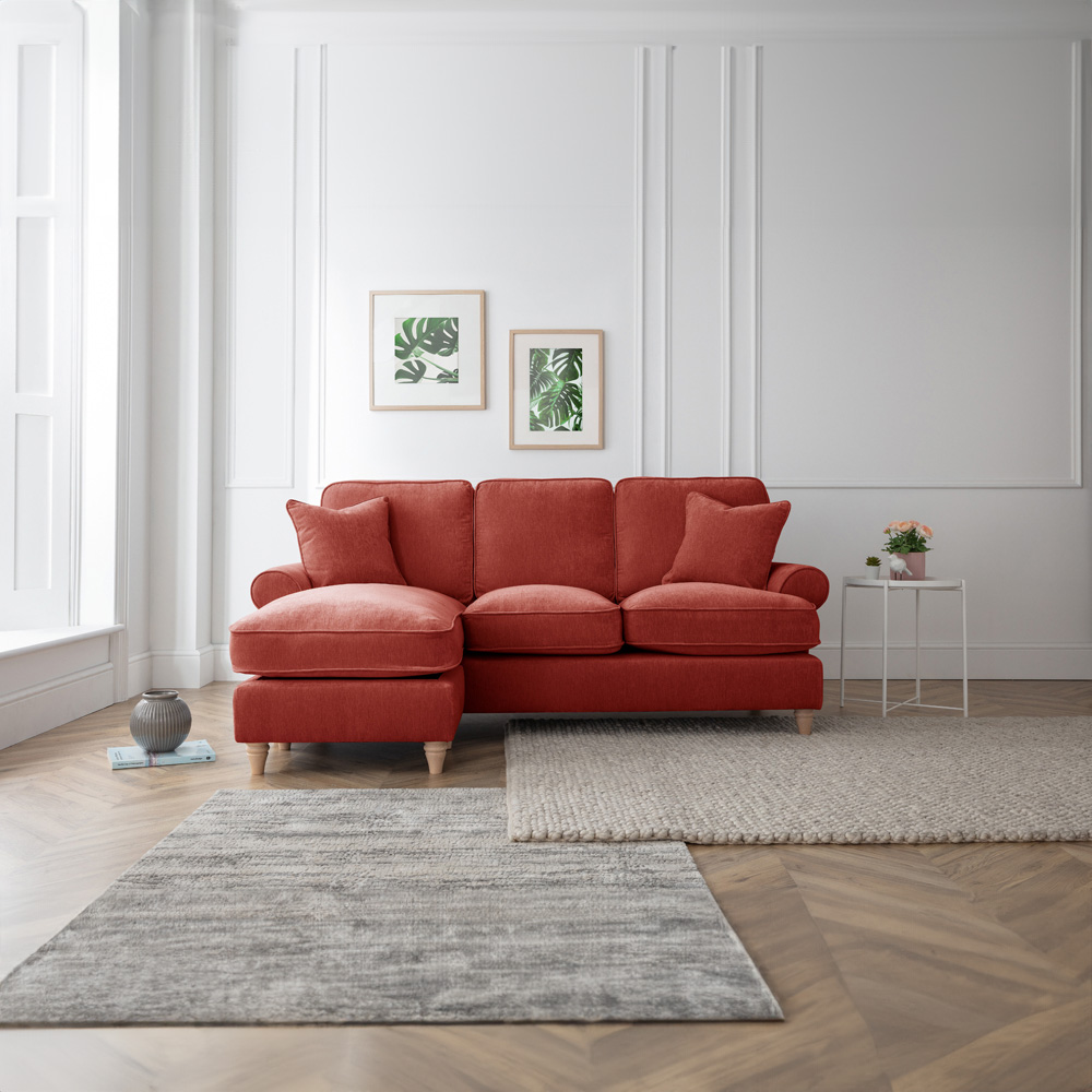 The Victoria 3 Seater Apricot Left Hand Chaise Sofa Image 4