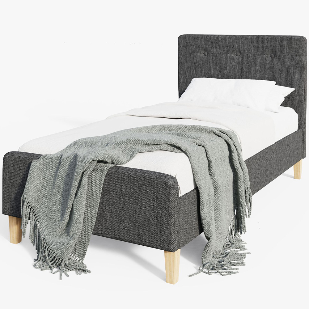 Ashbourne Bed Frame 90cm Grey Image 2