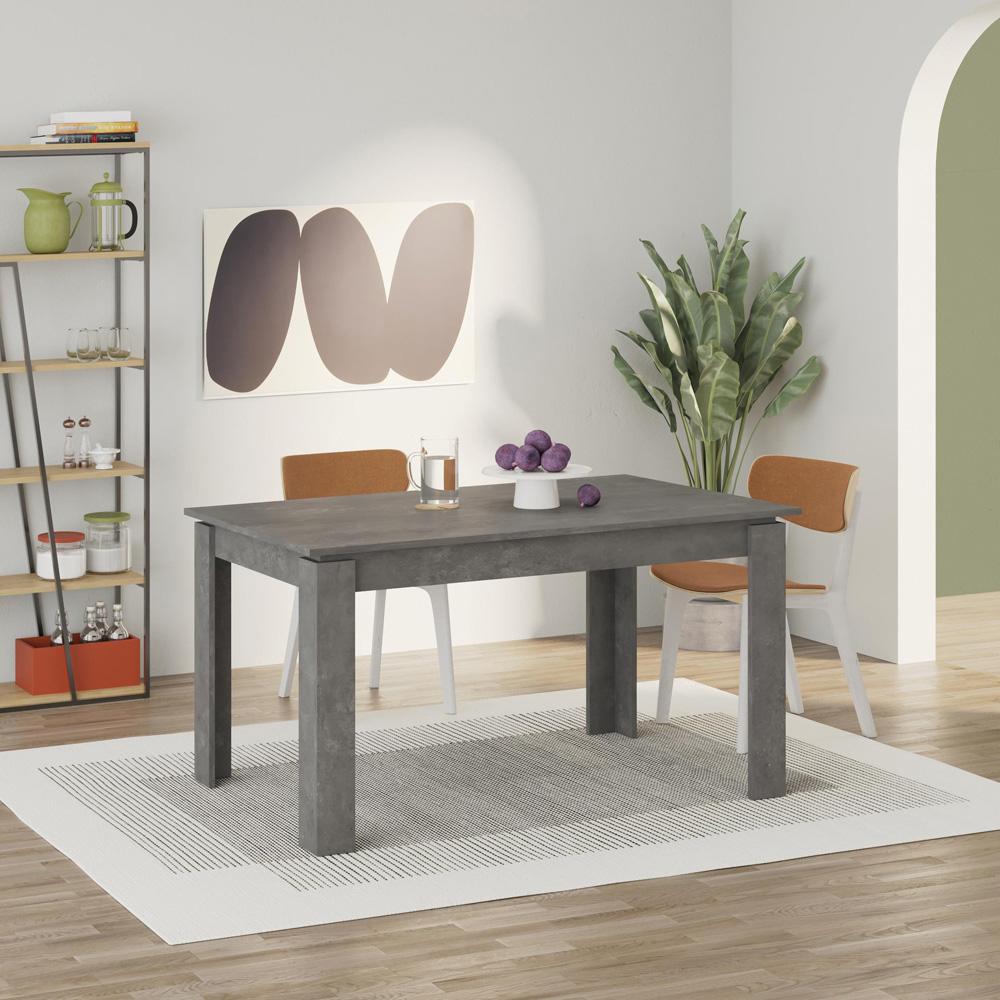 Decortie Tolmen 6 Seater Retro Grey Dining Table Image 5