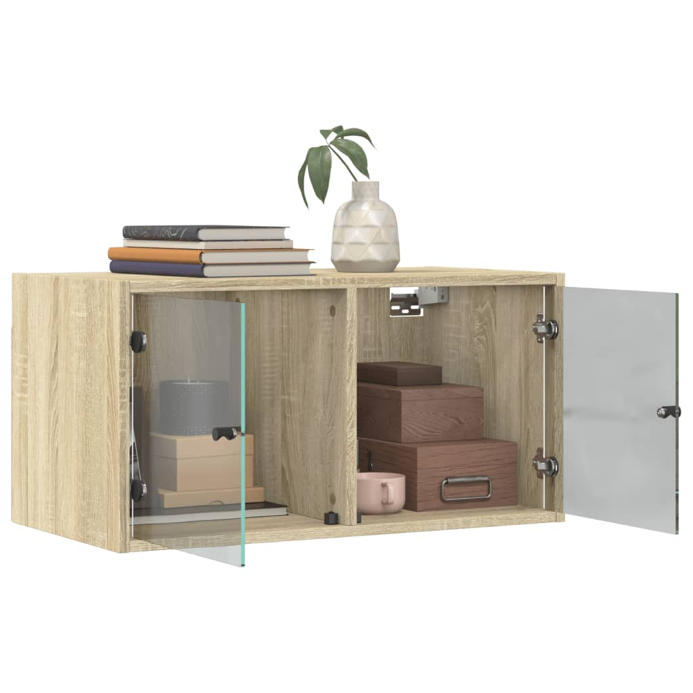 vidaXL 2 Door Sonoma Oak Wall Cabinet Set of 2 Image 5