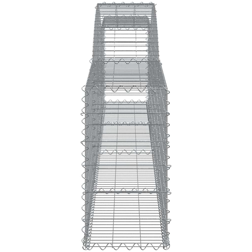 vidaXL Silver Galvanised Iron Arched Gabion Basket 400 x 30 x 60/80cm 4 Pack Image 3