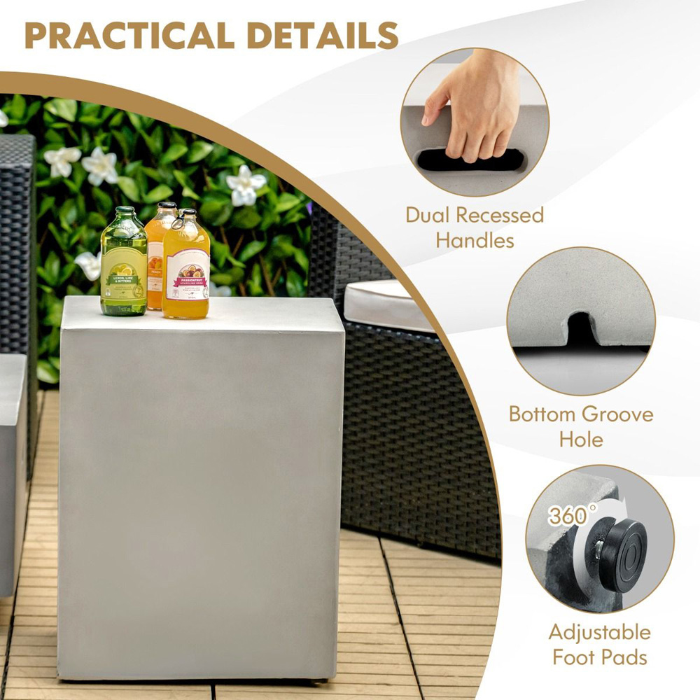Costway 2 in 1 Grey Propane Gas Tank Cover Side Table Image 5