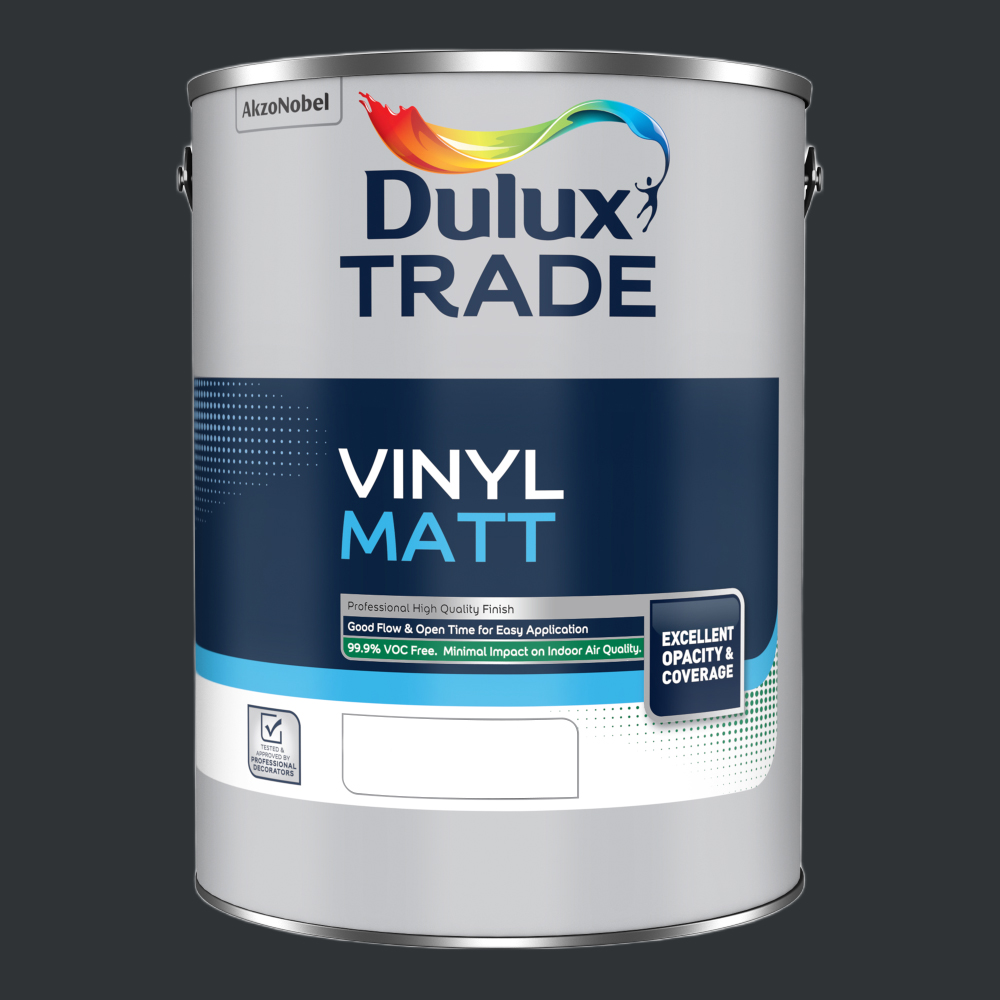 Dulux Trade RAL 7021 Walls and Ceilings Vinyl Matt Paint 5L Image 2