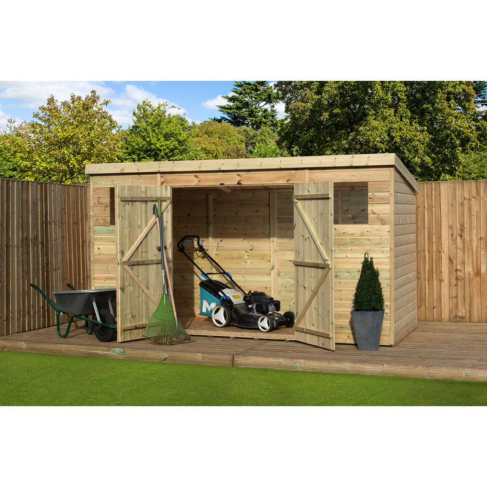 Empire Sheds 5000 14 x 4ft Double Door Tongue and Groove Pent Garden Shed Image 2