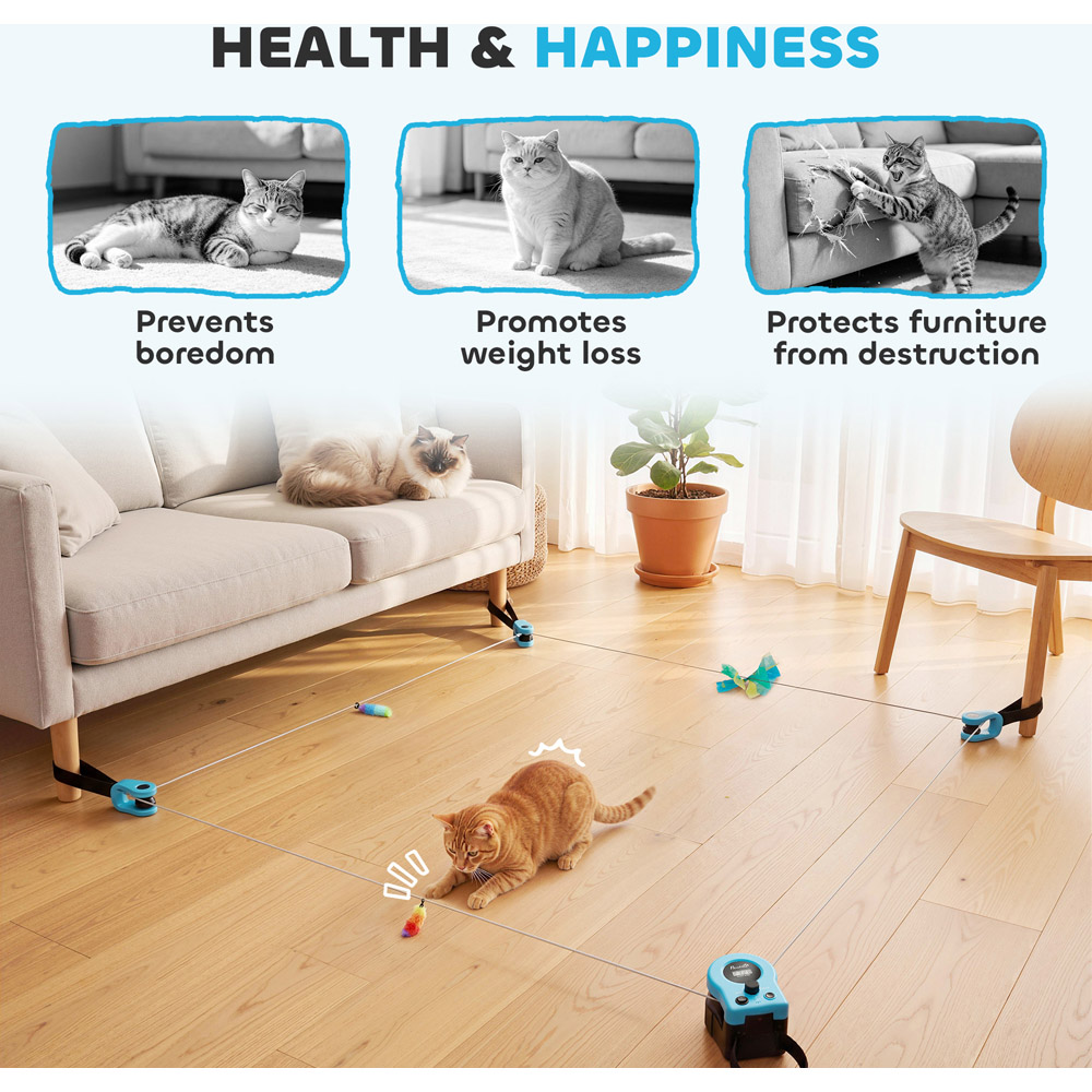 PawHut Automatic and Remote Control Interactive Cat Toy Image 8