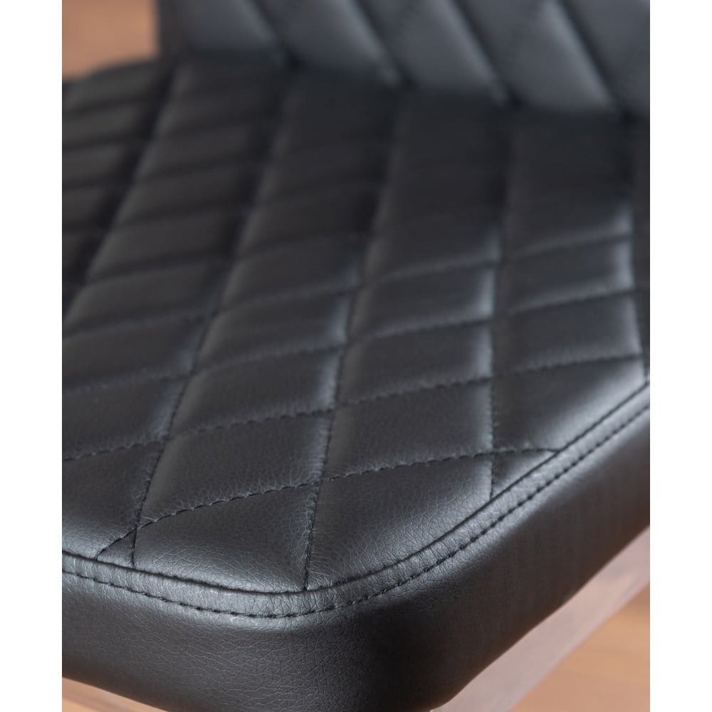 Furniturebox Valera Set of 6 Black and Chrome Faux Leather Dining Chair Image 6