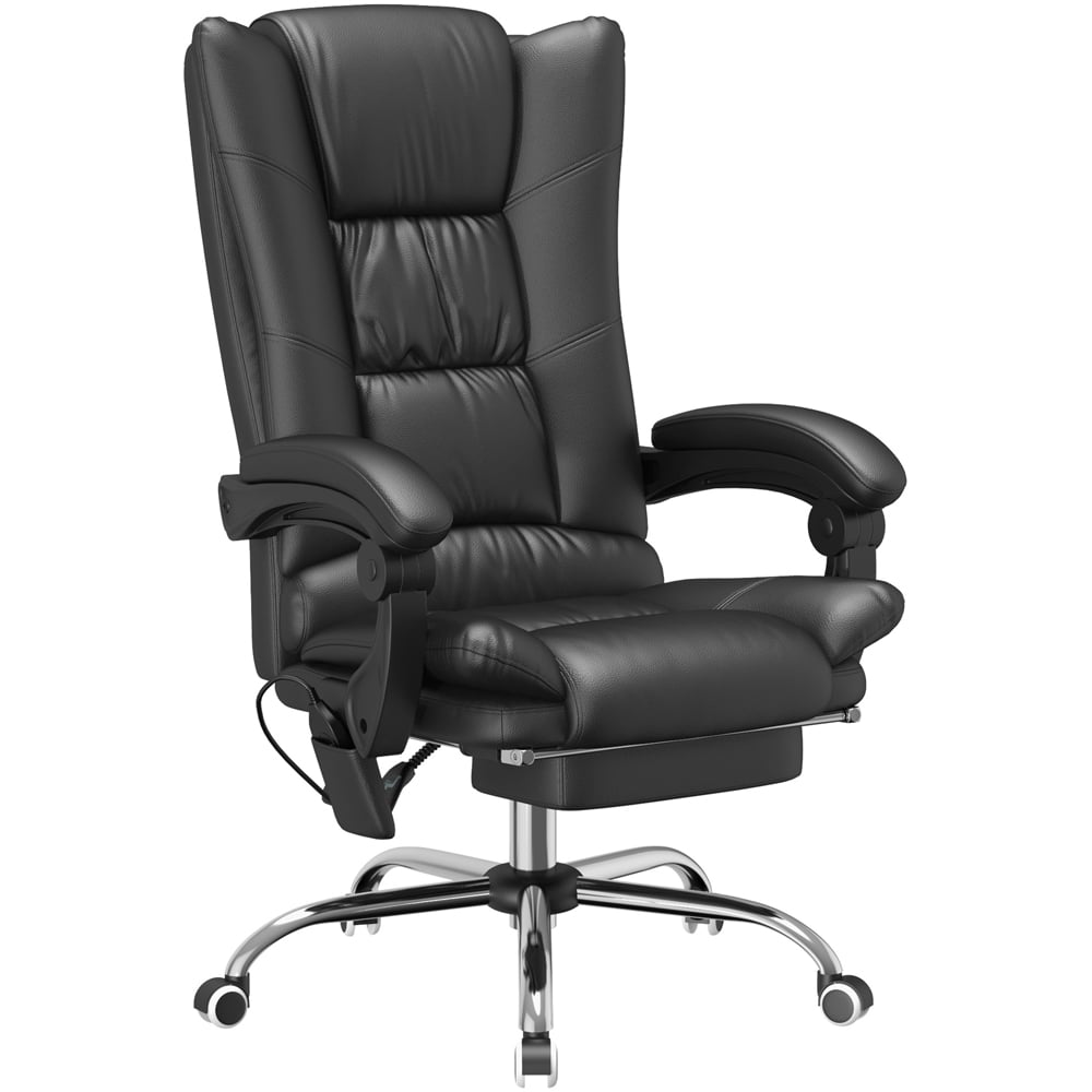 Portland Black PU Leather Vibration Massage and Heat Office Chair Image 2