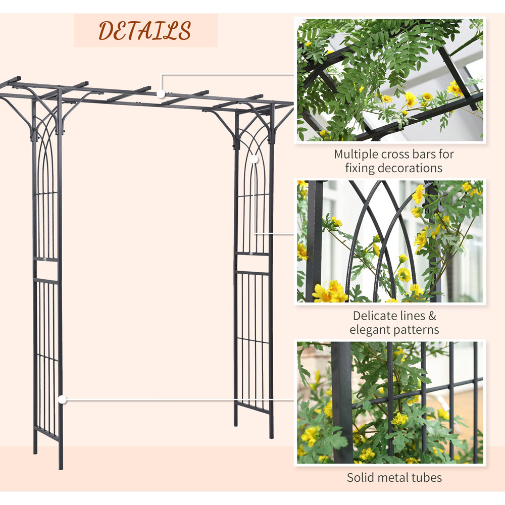 Outsunny 7 x 4ft Metal Garden Arch Trellis Image 6