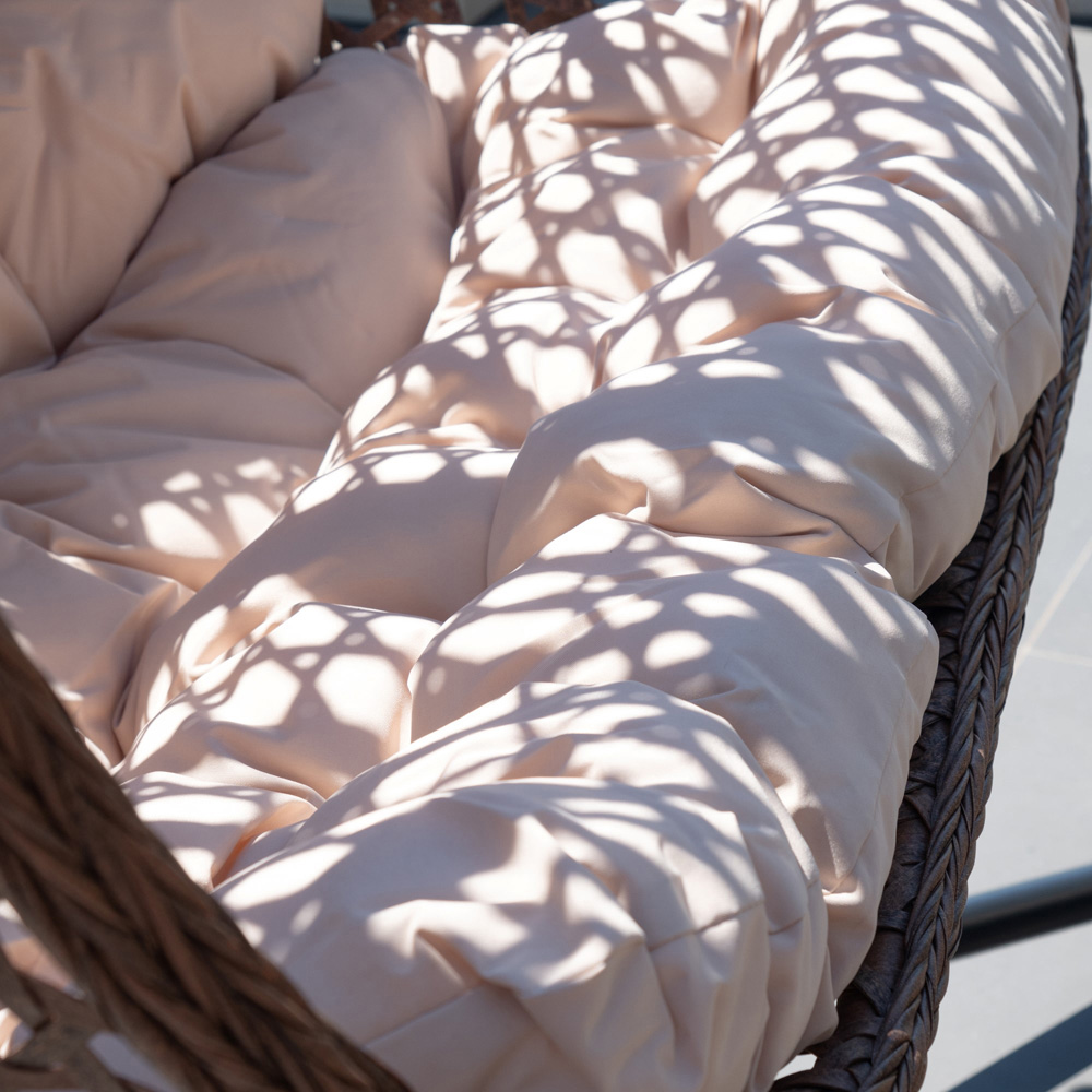 Artemis Home Alston 2 Seater Cream Garden Hanging Egg Chair Image 2