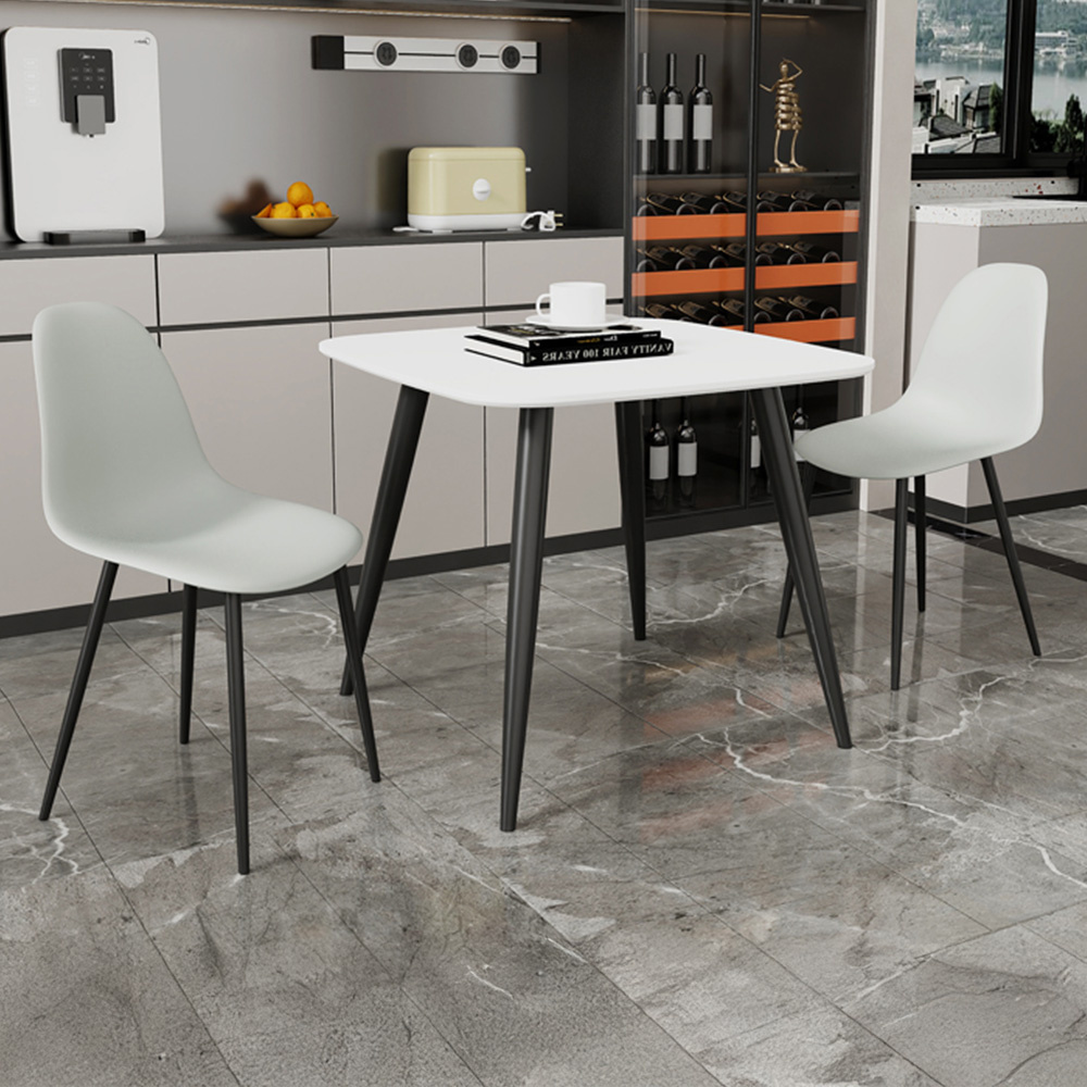 Core Products Aspen 2 Seater Square Dining Set White and Grey Image 1