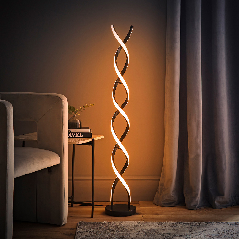 ValueLights Infinity Black Double Twist Integrated LED Floor Lamp Image 6