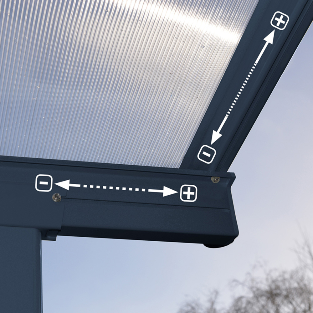 Palram Canopia Sierra Grey and Clear 2.3 x 4.6m Patio Cover Image 2