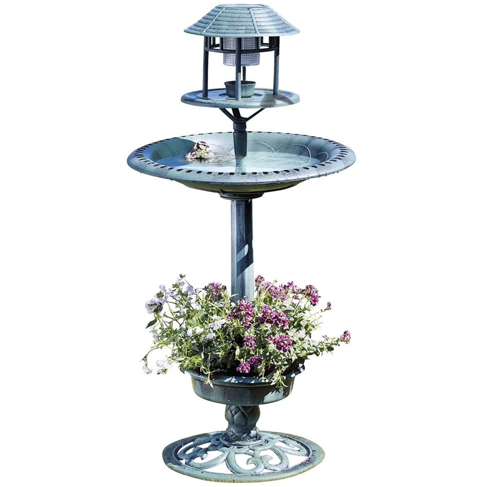 Garden Gear Garden Gear Solar Light Verdigris Bird Hotel Image 1