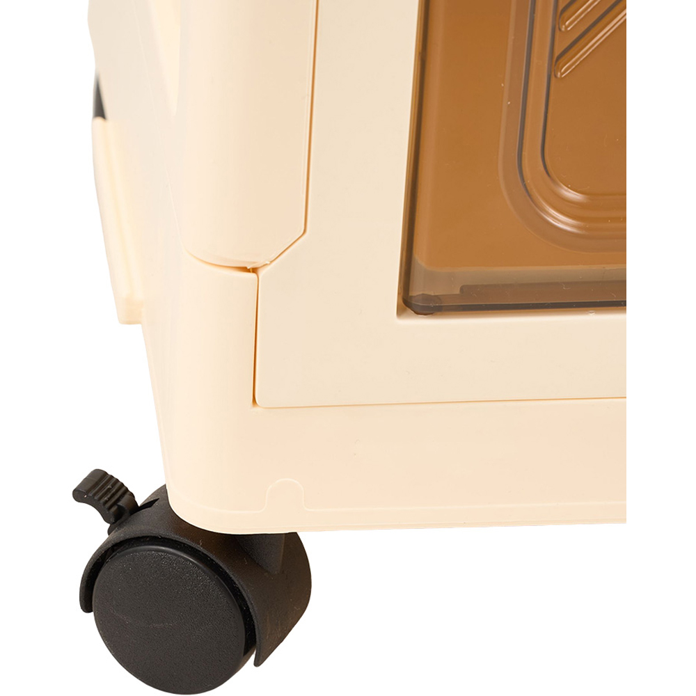 Living and Home 3-Tier Cream and Amber Transparent Foldable Storage Cabinet with Castors Image 6