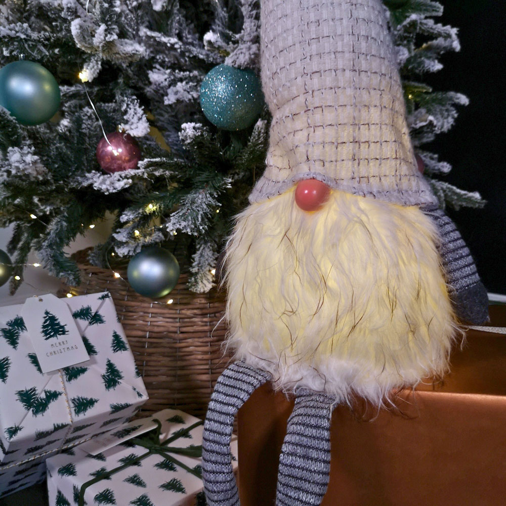 Samuel Alexander Light Grey Dangly Legs Gonk Christmas Decoration 79cm Image 4
