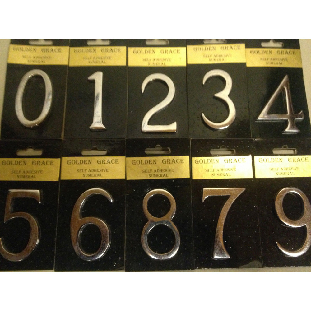 Golden Grace Polished Gold Finish Self Adhesive Door Numerals No 4 75mm Image 3