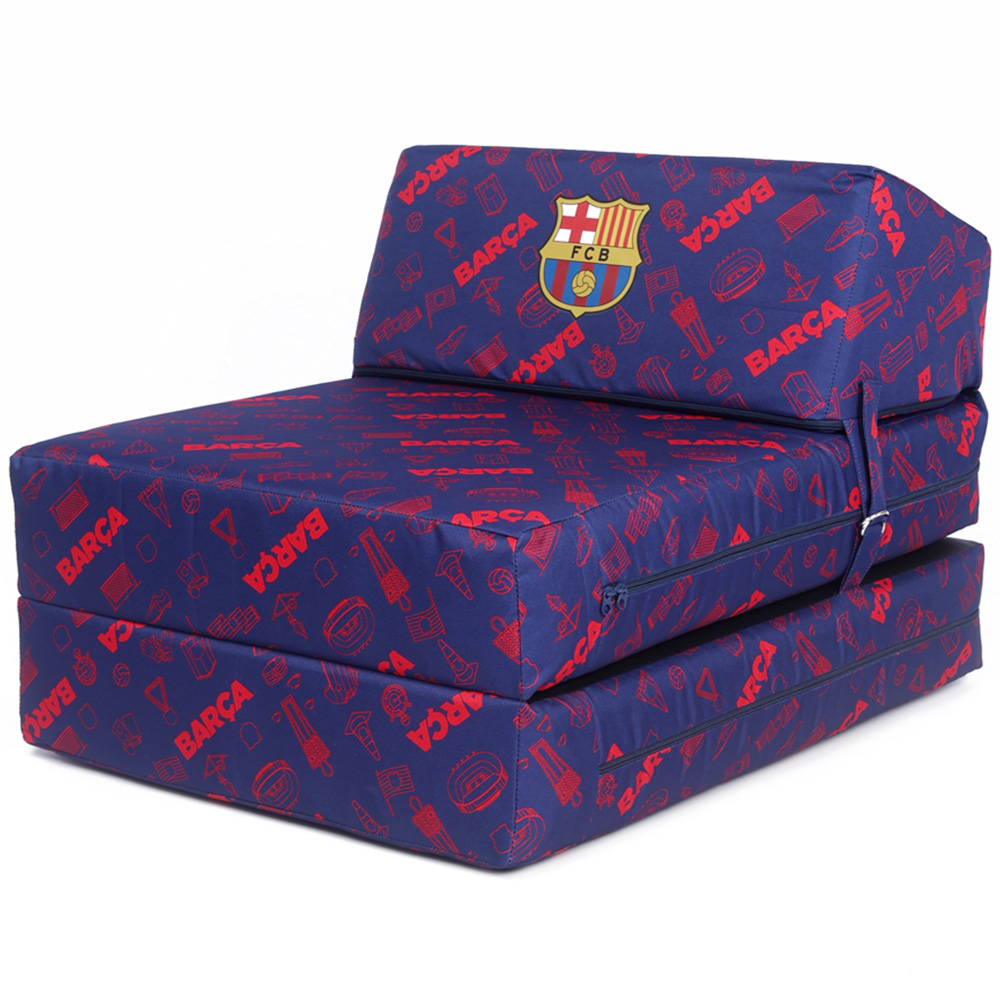 Kaikoo Barcelona Blue and Red Print Chair Bed Image 4
